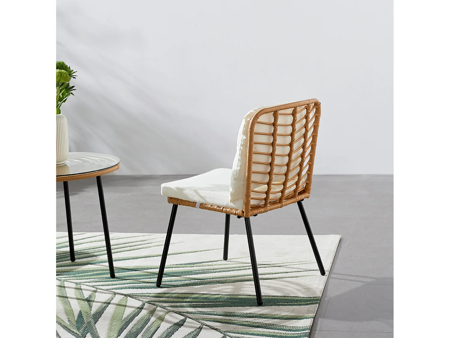 Conjunto de muebles bajos de jardín 2 sillas + 1 mesa CADIX