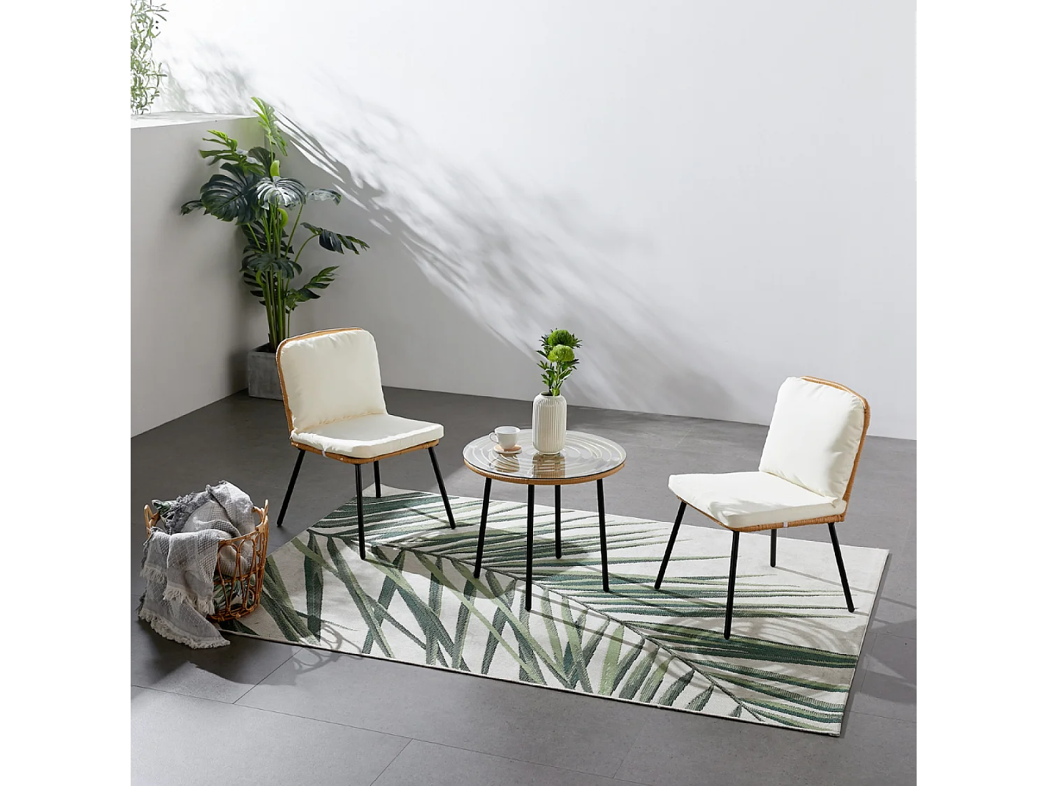 Salon de jardin bas 2 chaises + 1 table CADIX