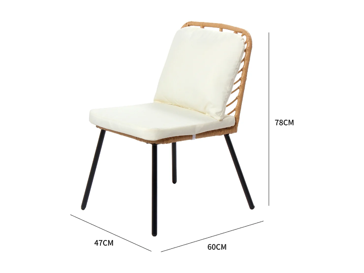 Set di mobili da giardino bassi 2 sedie + 1 tavolo CADIX