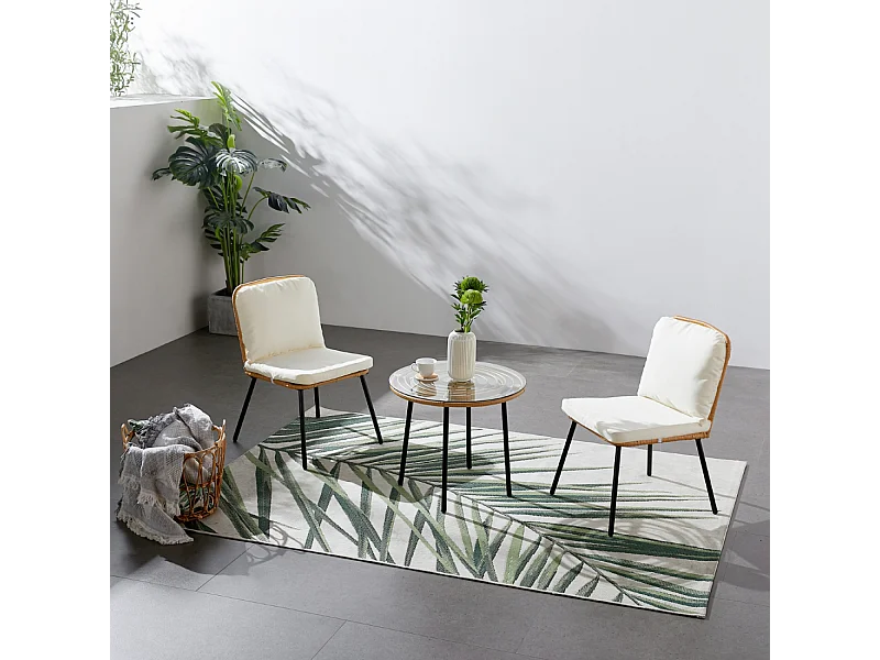 Set di mobili da giardino bassi 2 sedie + 1 tavolo CADIX
