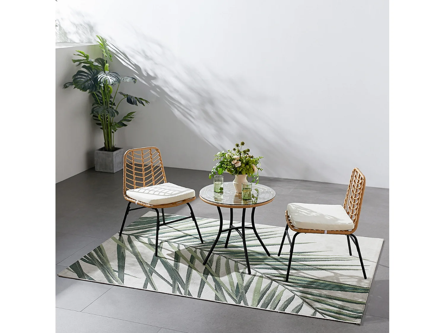 Set di mobili da giardino a 2 posti in rattan TOLEDE