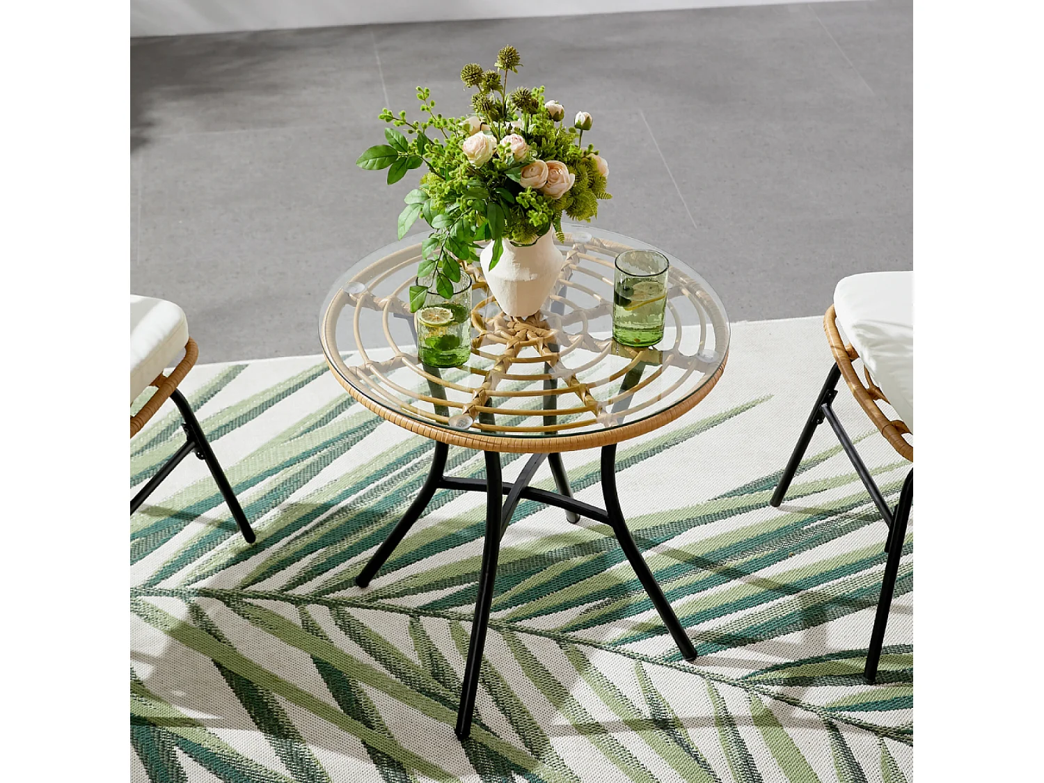 Set di mobili da giardino a 2 posti in rattan TOLEDE