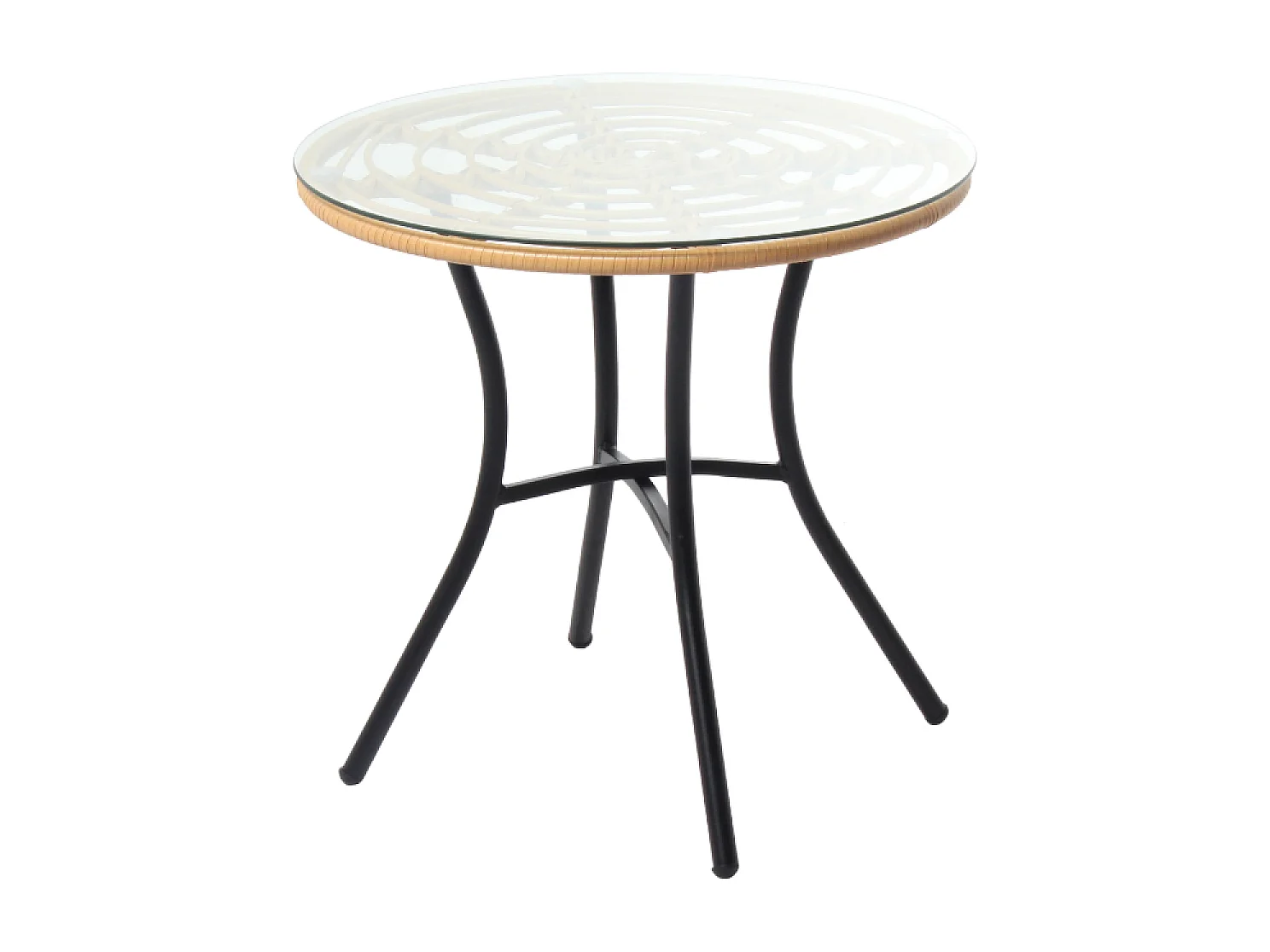 Tuinset 2-zits van rotan TOLEDE met glazen salontafel