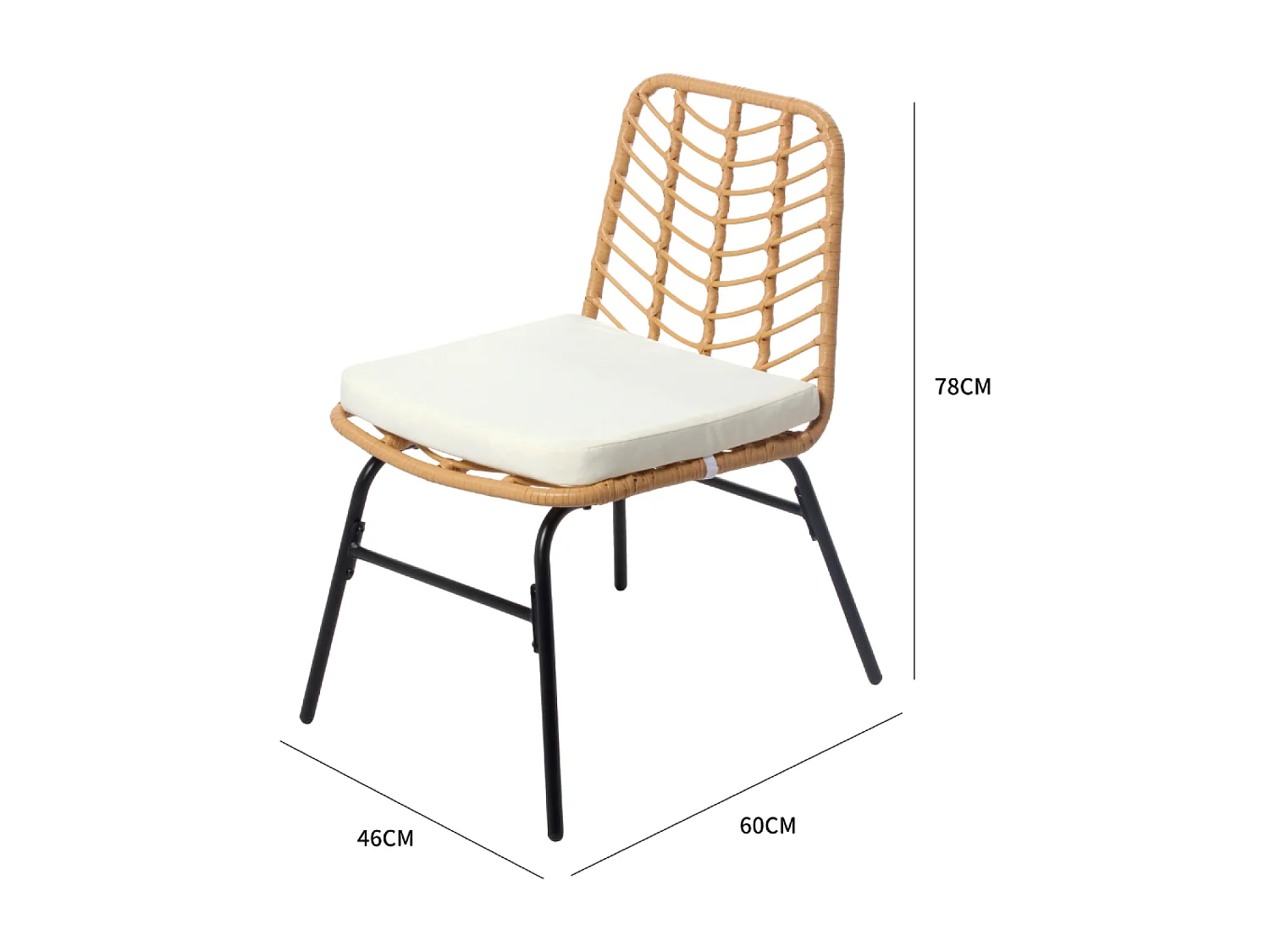 Tuinset 2-zits van rotan TOLEDE met glazen salontafel