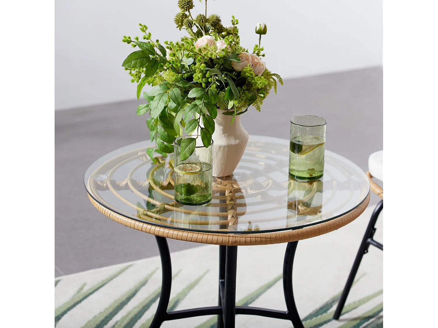 Salon de jardin 2 places effet rotin TOLEDE