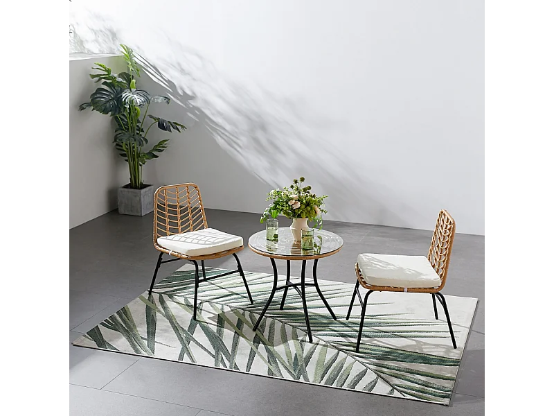 Gartenmöbel 2-Sitzer Rattan-Effekt TOLEDE