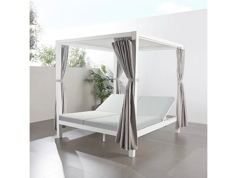 Letto da giardino bianco a 2 posti CORDOUE