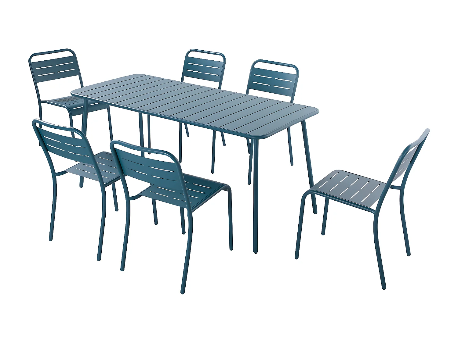 Ensemble table et chaises 6 personnes bleu BERGAME