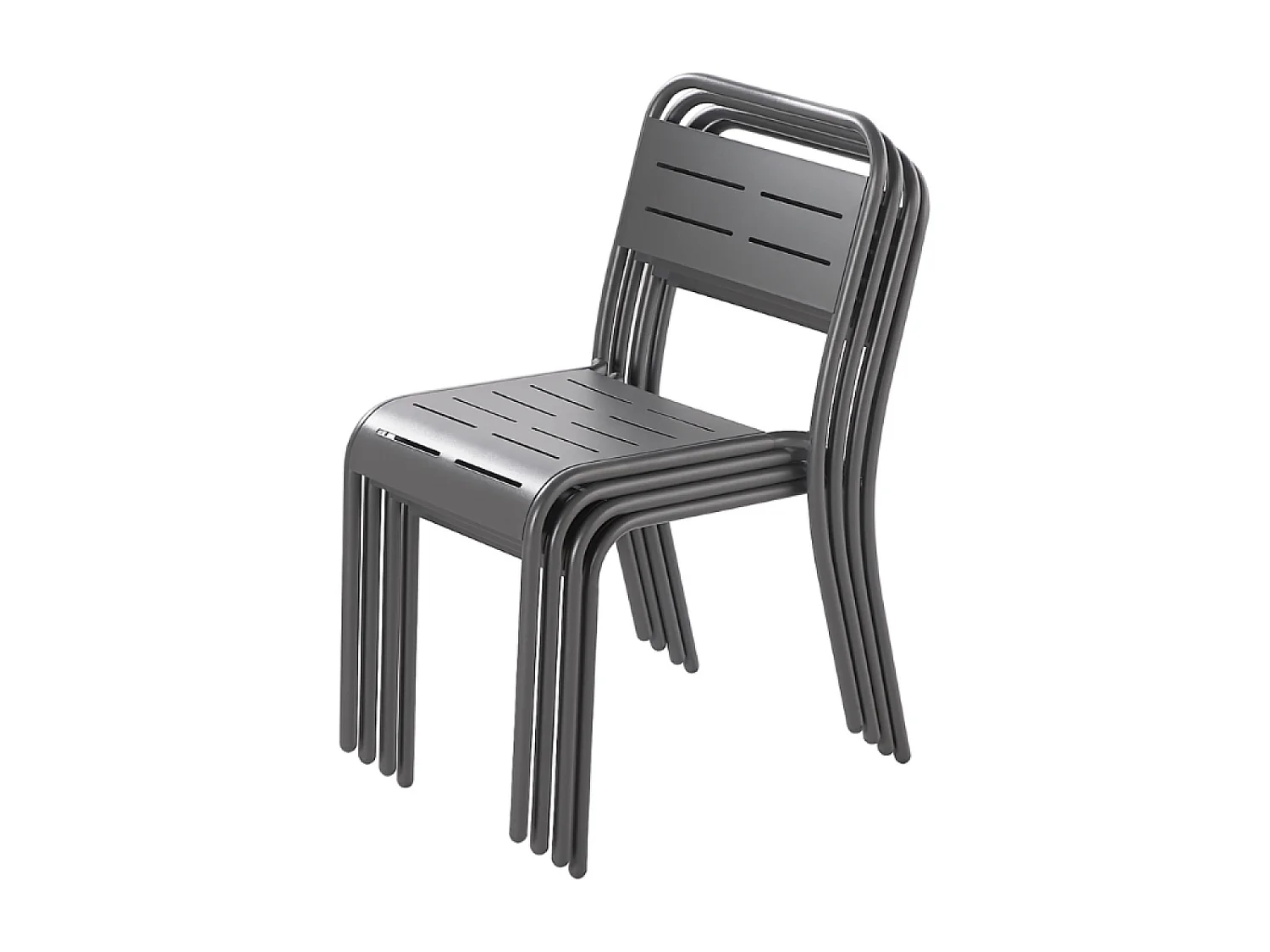 Set tafel + stoelen 4 plaatsen donkergrijs BERGAME - Eigentijds exterieur