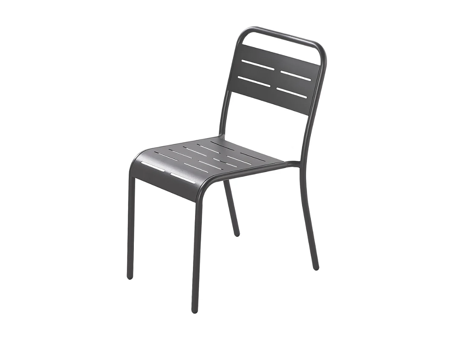 Ensemble table + chaises gris foncé 4 places BERGAME