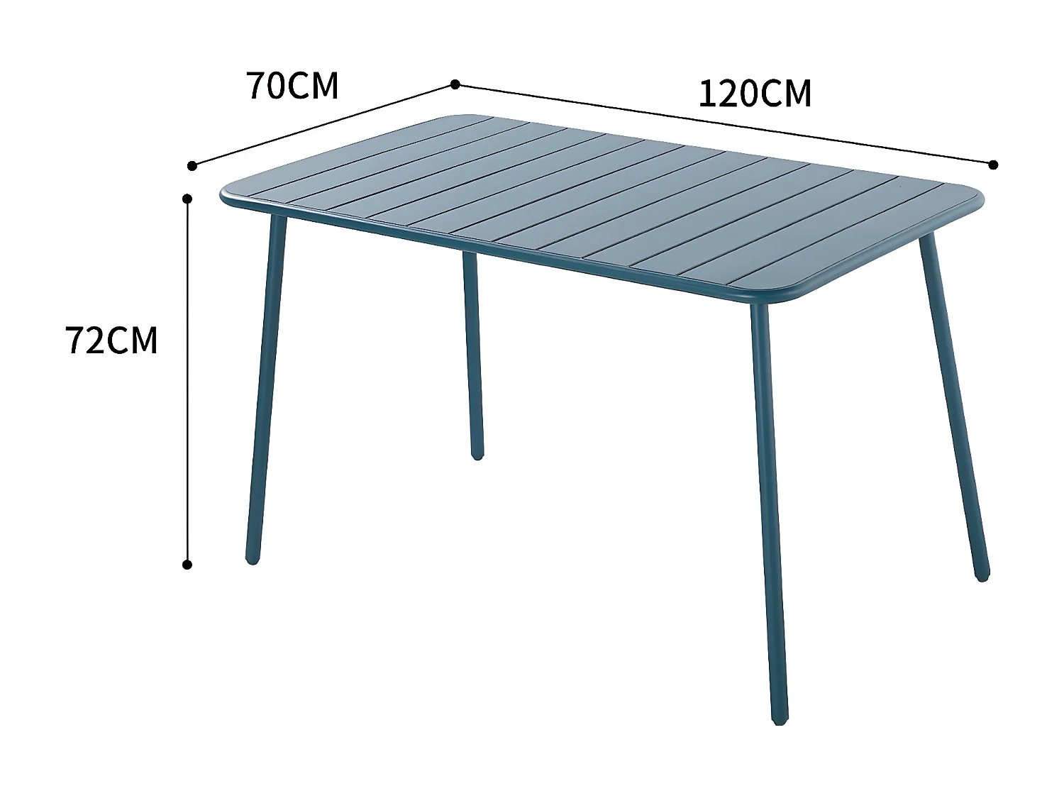 Ensemble table et chaises bleu 4-6 places BERGAME