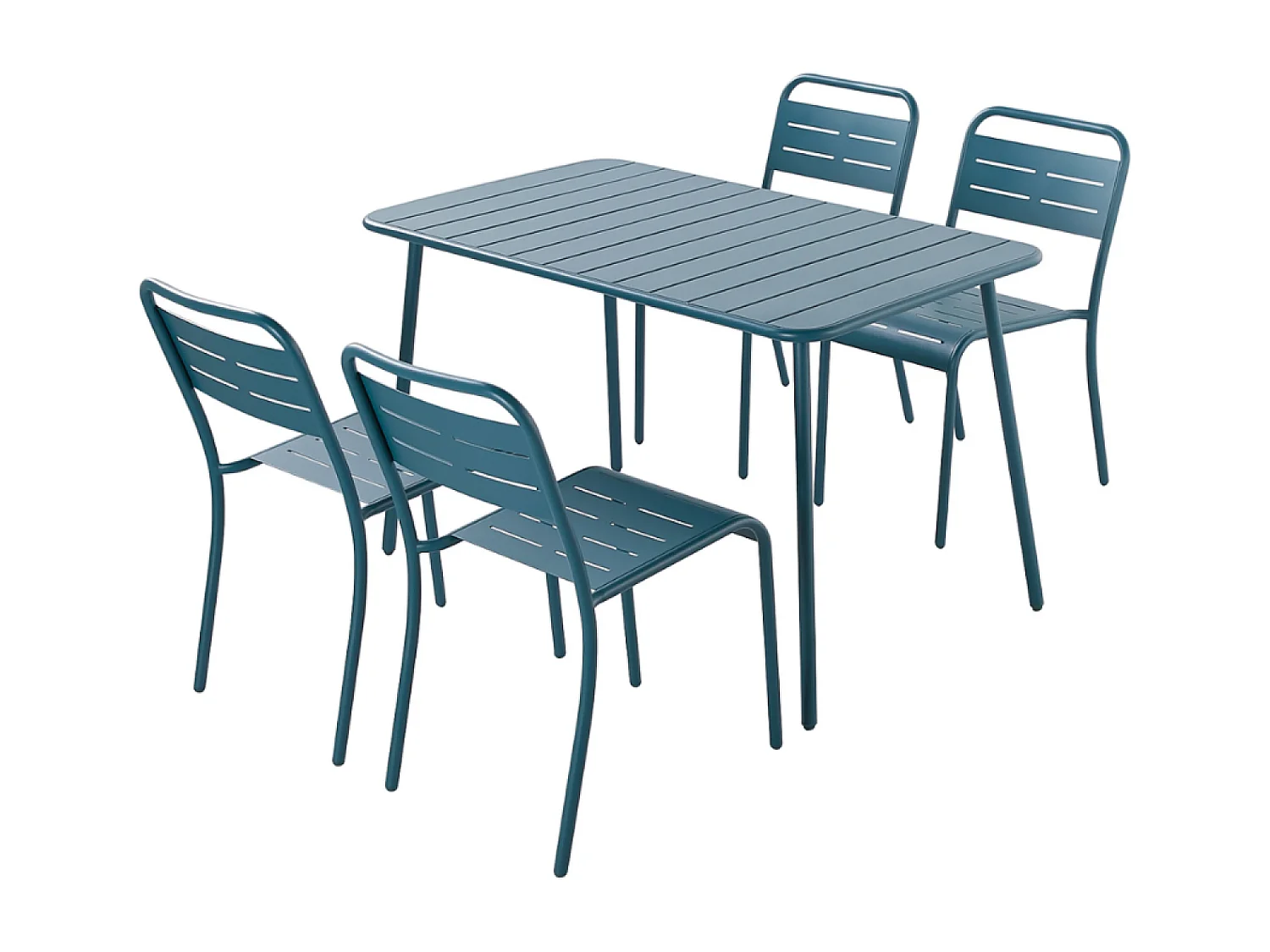 Ensemble table et chaises bleu 4-6 places BERGAME