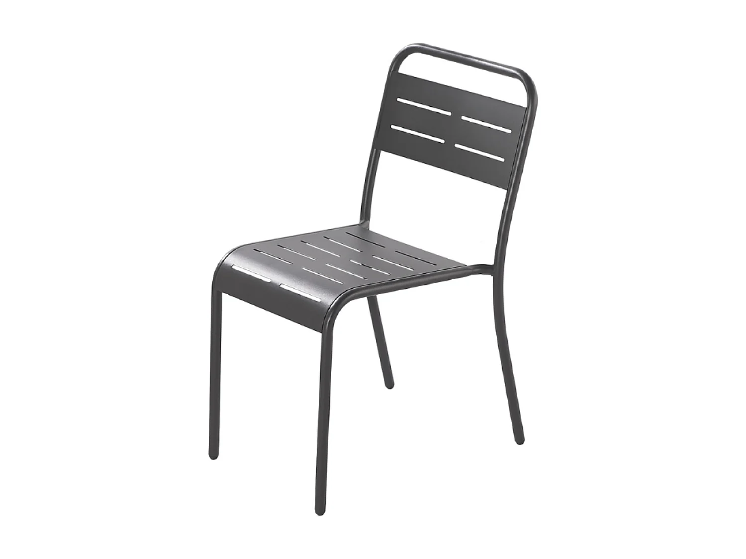Ensemble table et chaises 6 personnes gris foncé BERGAME