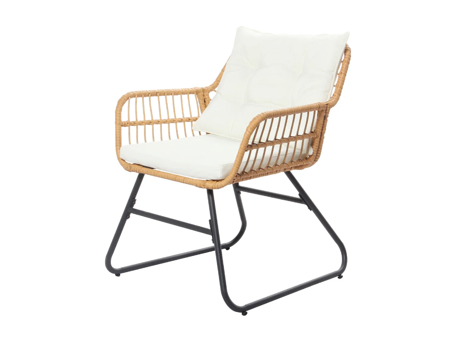 Salon de jardin bas 4 places effet rotin GRENADE