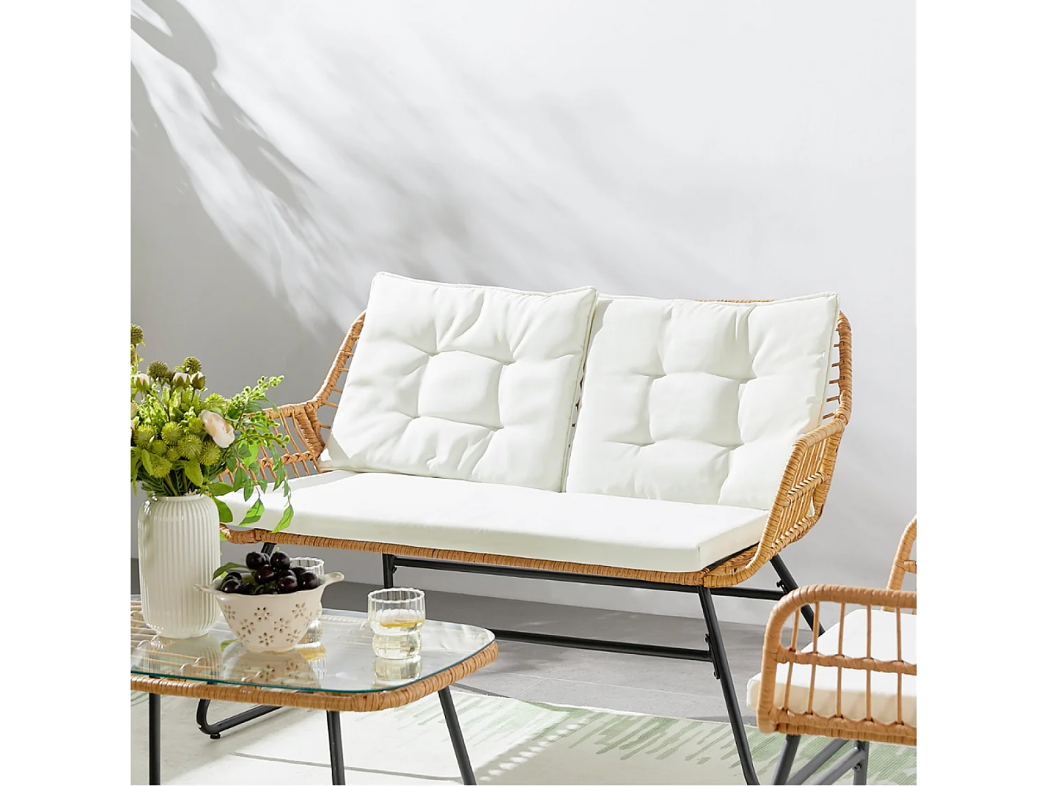 Gartenmöbel-Set mit 4 Sitzplätzen in Rattanoptik GRENADE