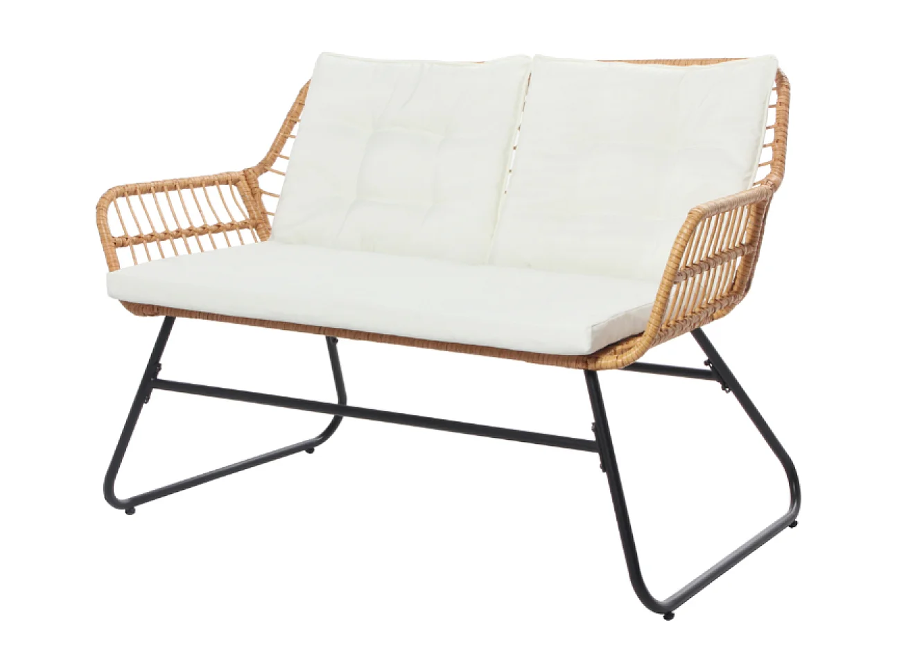 Salon de jardin bas 4 places effet rotin GRENADE