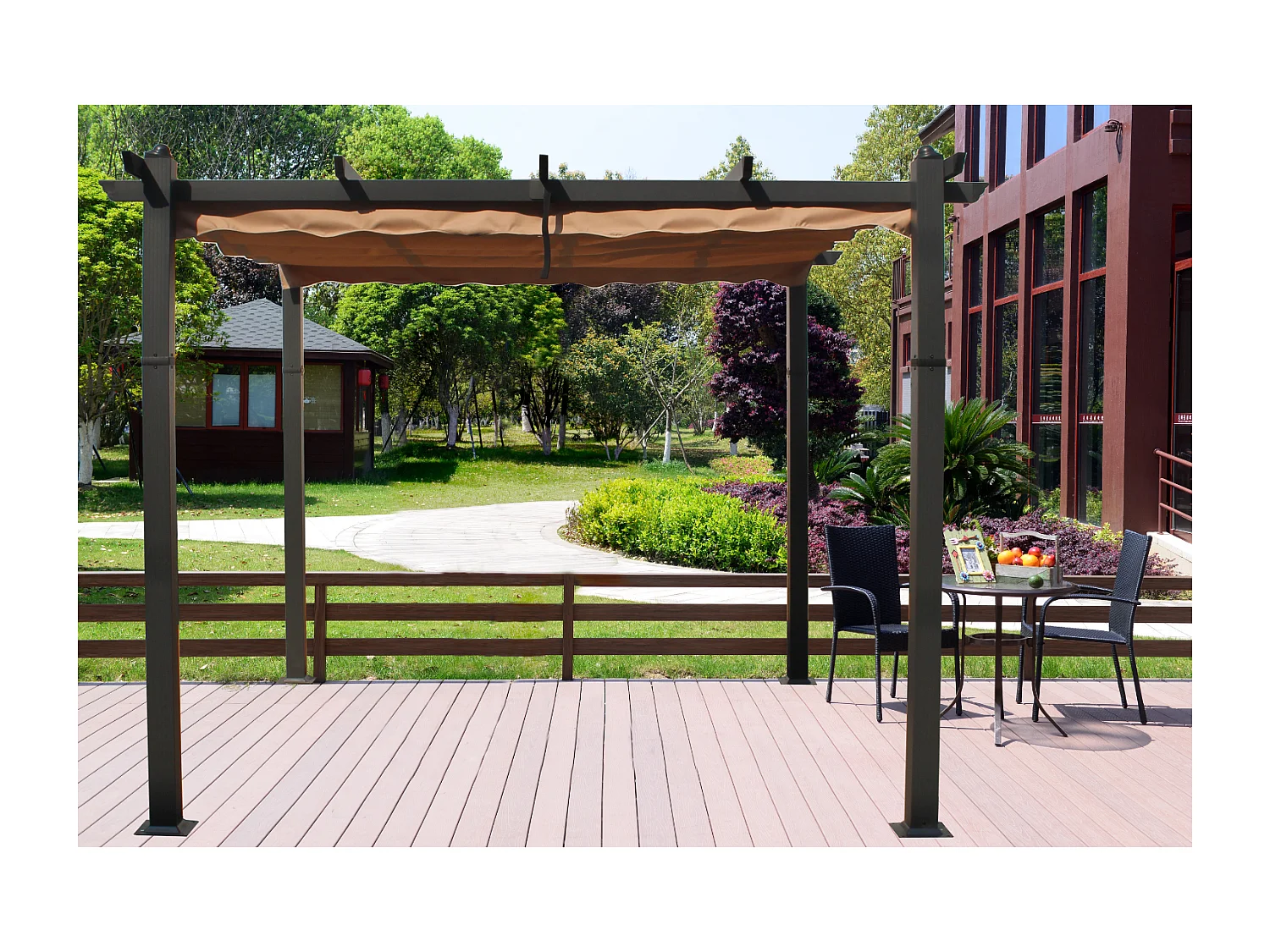 Pergola in alluminio 3x3m Grigio tortora Gazebo