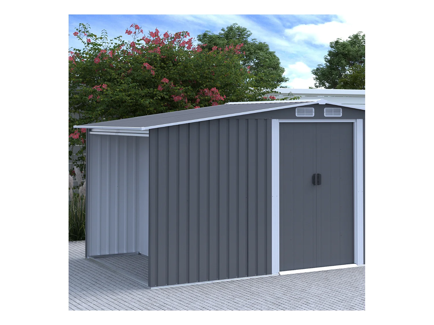Abri de jardin 6.87m2 avec abri bûches VOSGES