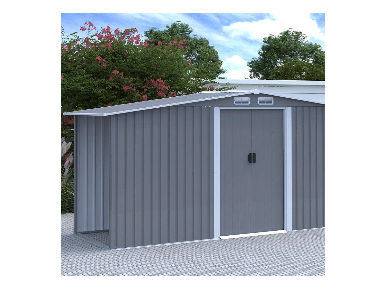 Abri de jardin 4.38m2 avec abri bûches VOSGES
