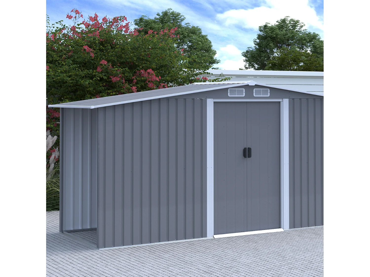 Abri de jardin 4.38m2 avec abri bûches VOSGES