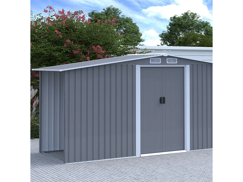 Abri de jardin 4.38m2 avec abri bûches VOSGES