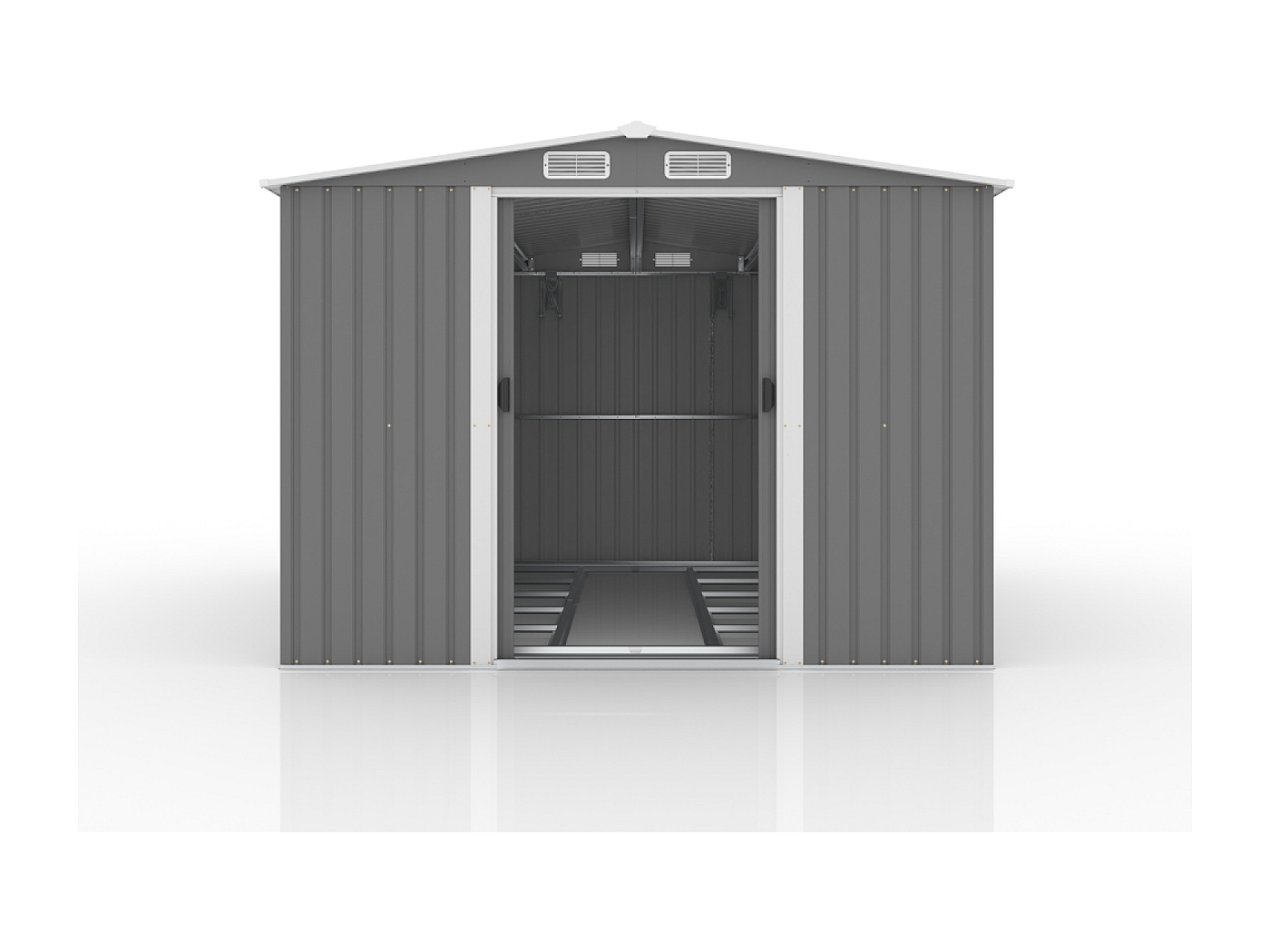 Cobertizo De Jardín Acero Galvanizado Antracita 277x192,5x179cm | Leroy