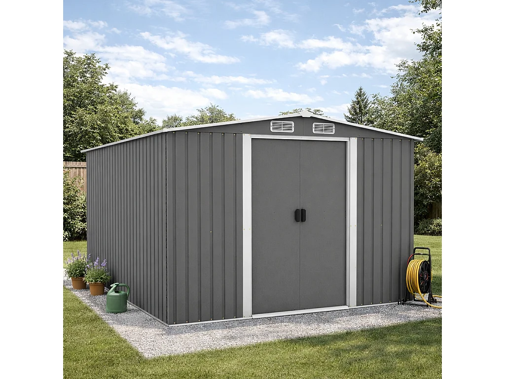 Abri de jardin en metal 8.08m2 Gris JURA