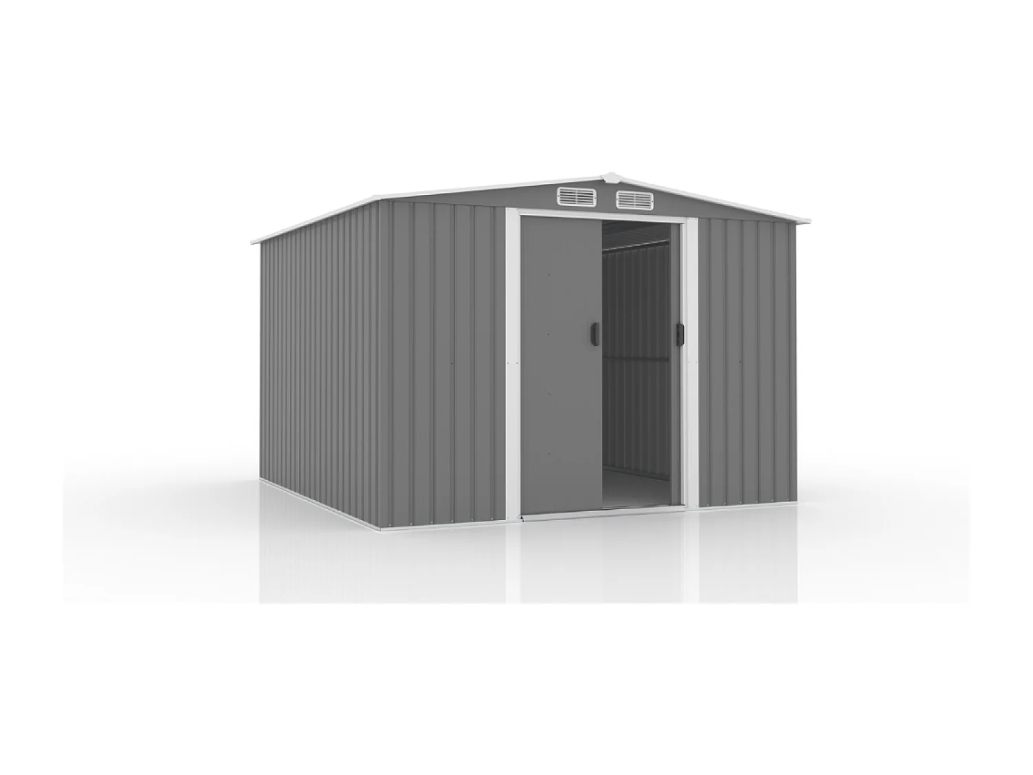 Abrigo de Jardim 6.66m2 Cinza Claro com Portas de Correr JURA