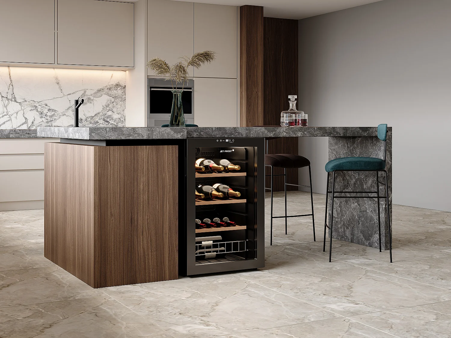 Weinklimaschrank - 48 Flaschen - einstellbares Thermostat - KELIBIA II