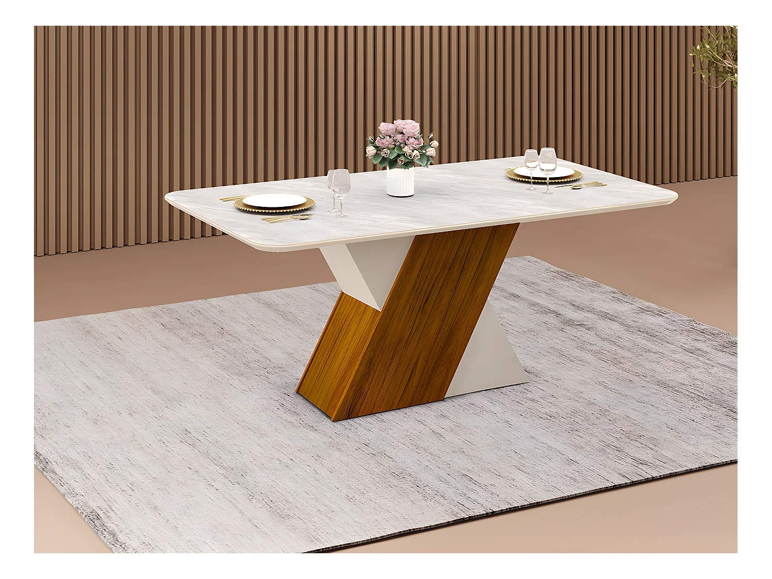 Mesa Paris (Creme, Cerejeira)