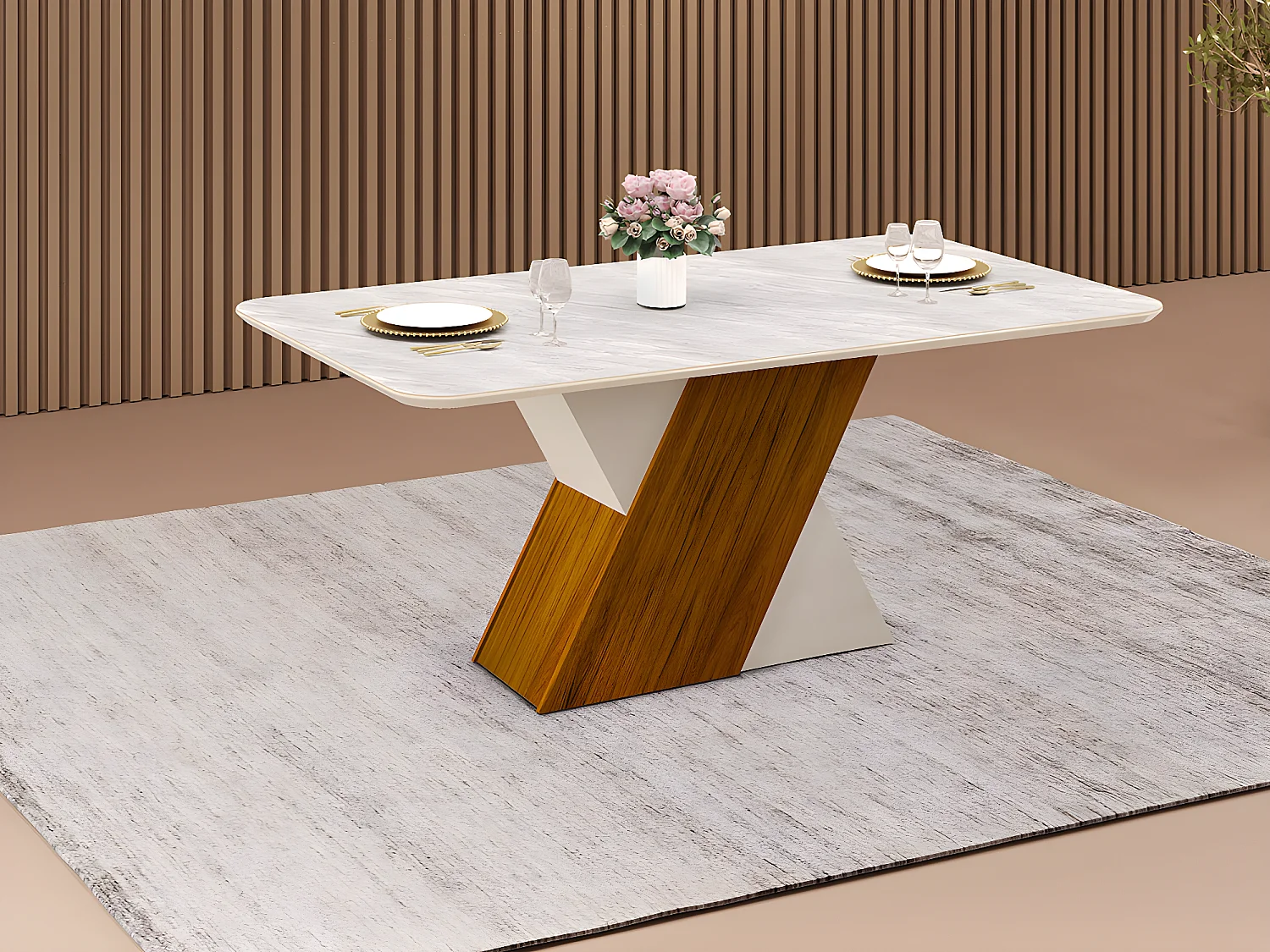 Mesa Paris (Creme, Cerejeira)