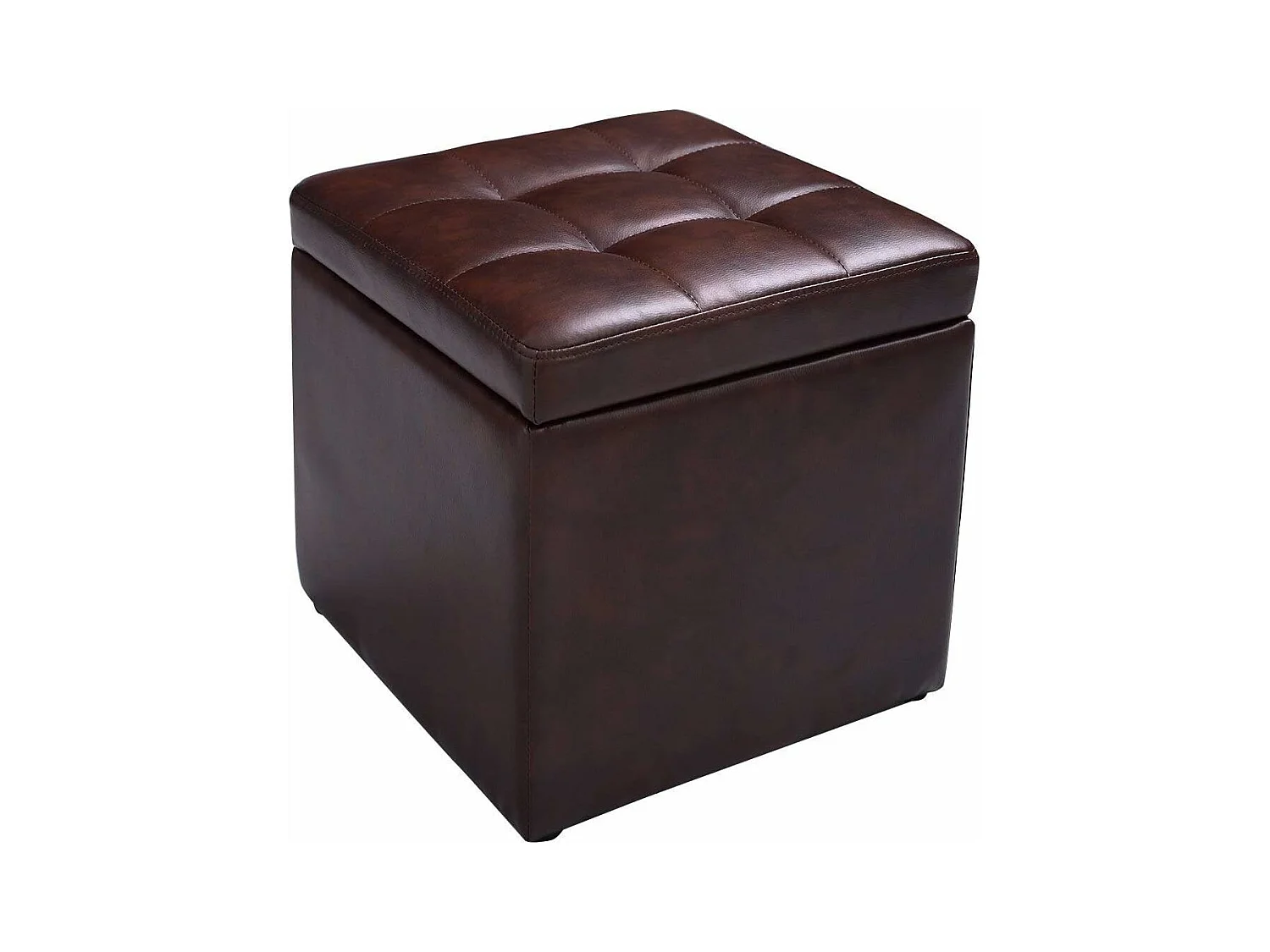 Pouf, boîte de rangement, repose-pied ottoman avec espace de stockage cuir pu 40 * 40 * 40cm