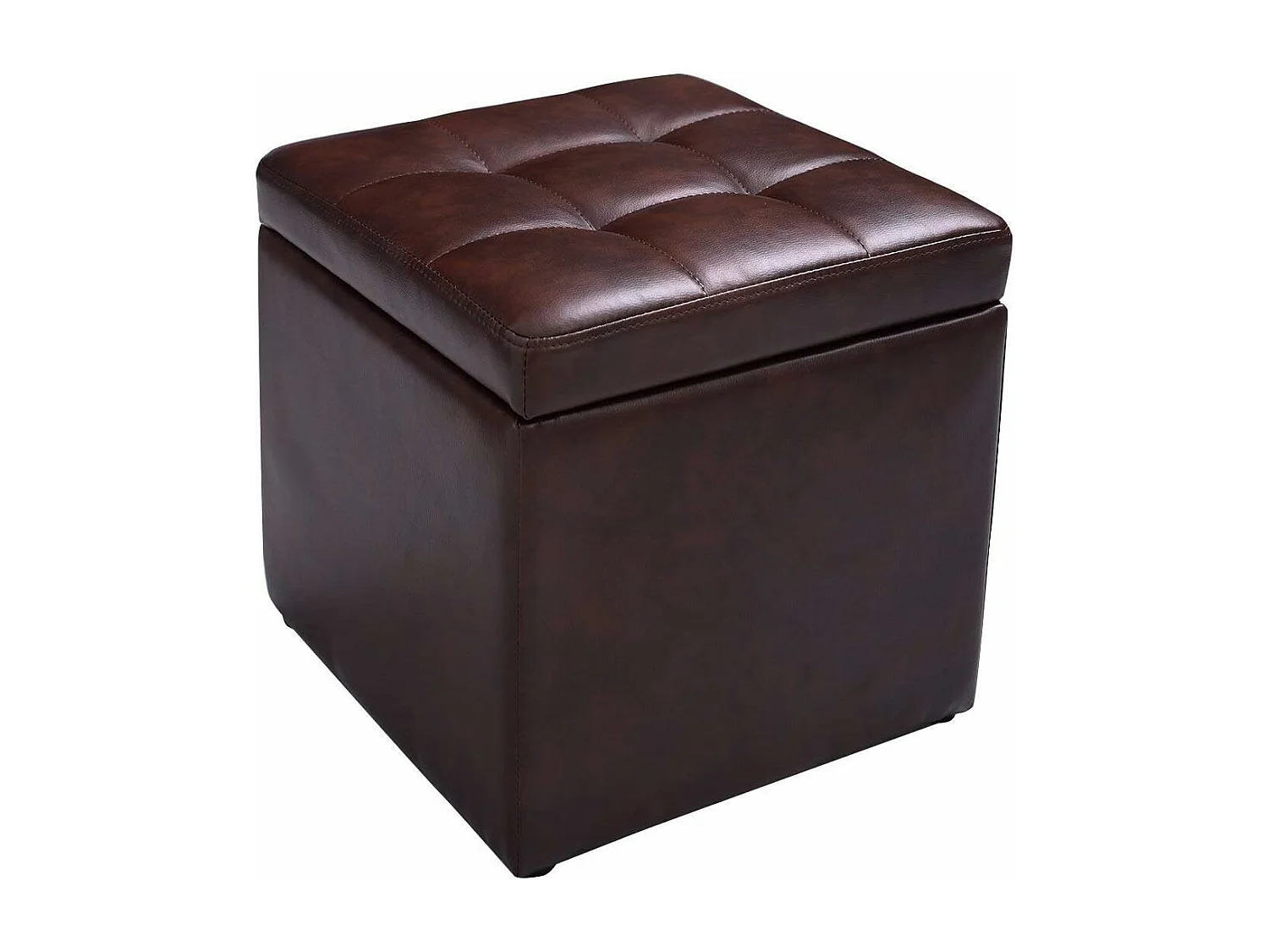 Pouf, boîte de rangement, repose-pied ottoman avec espace de stockage cuir pu 40 * 40 * 40cm