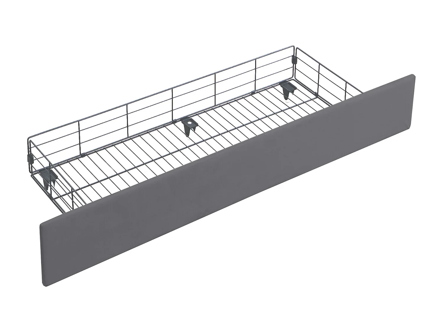 Cama de matrimonio tapizada 140 x 200 cm con regleta de luz y toma USB, respaldo y cajones grandes, tejido de terciopelo, gris
