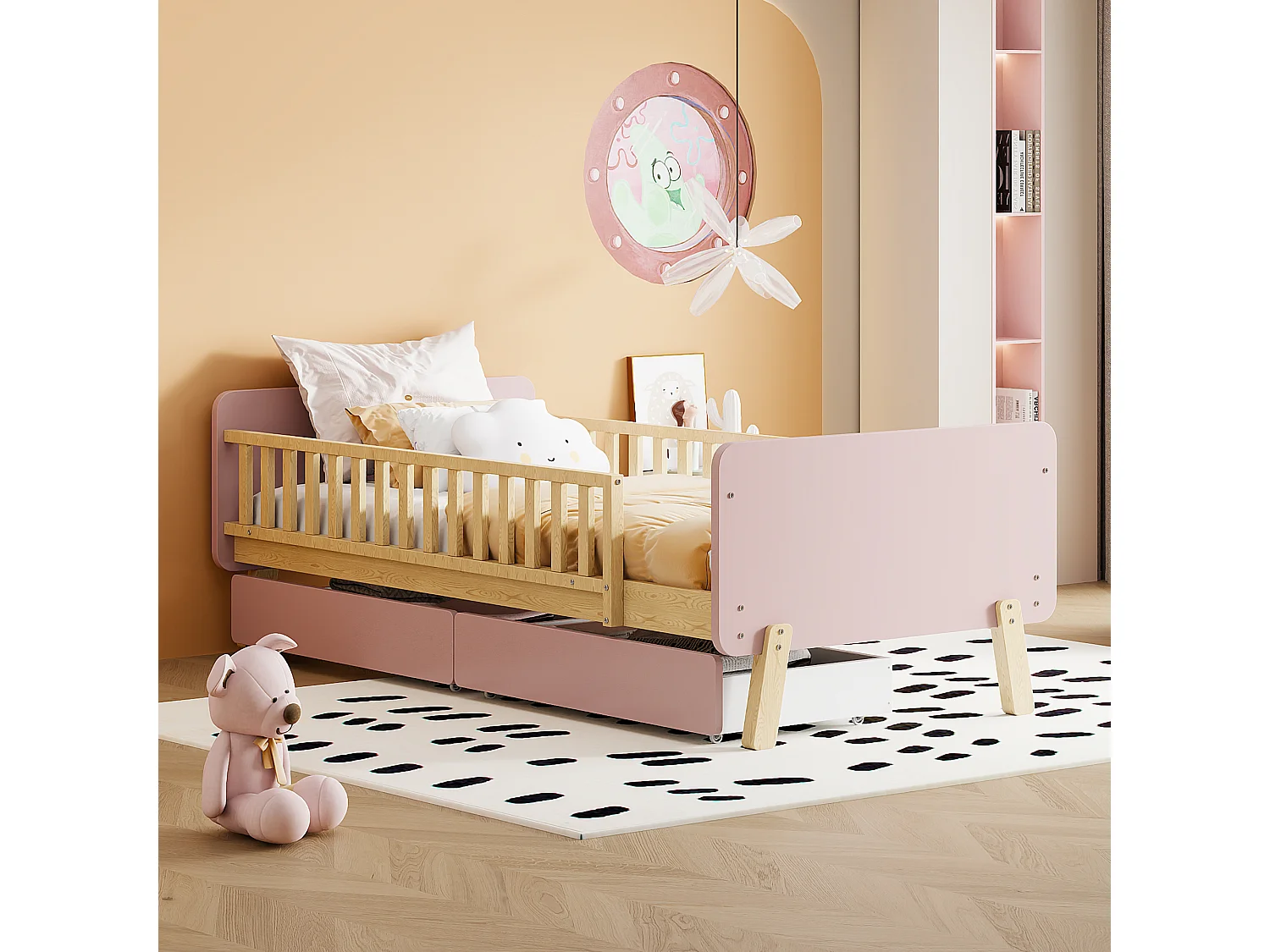 Cama acolchoada para adulto 180 x 1123 cm, sem cabeceira, com faixa LED (monocromática), base com suspensão hidráulica, bege.