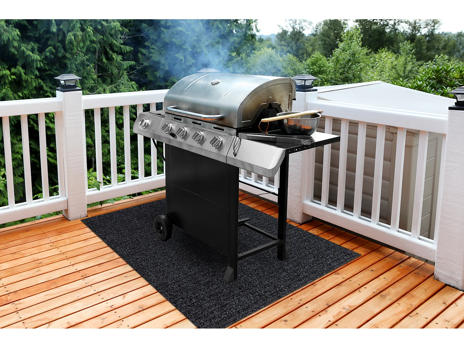 Tapete protetor de grelha GIN 2057 para terraço, exterior - antracite 100x180 cm