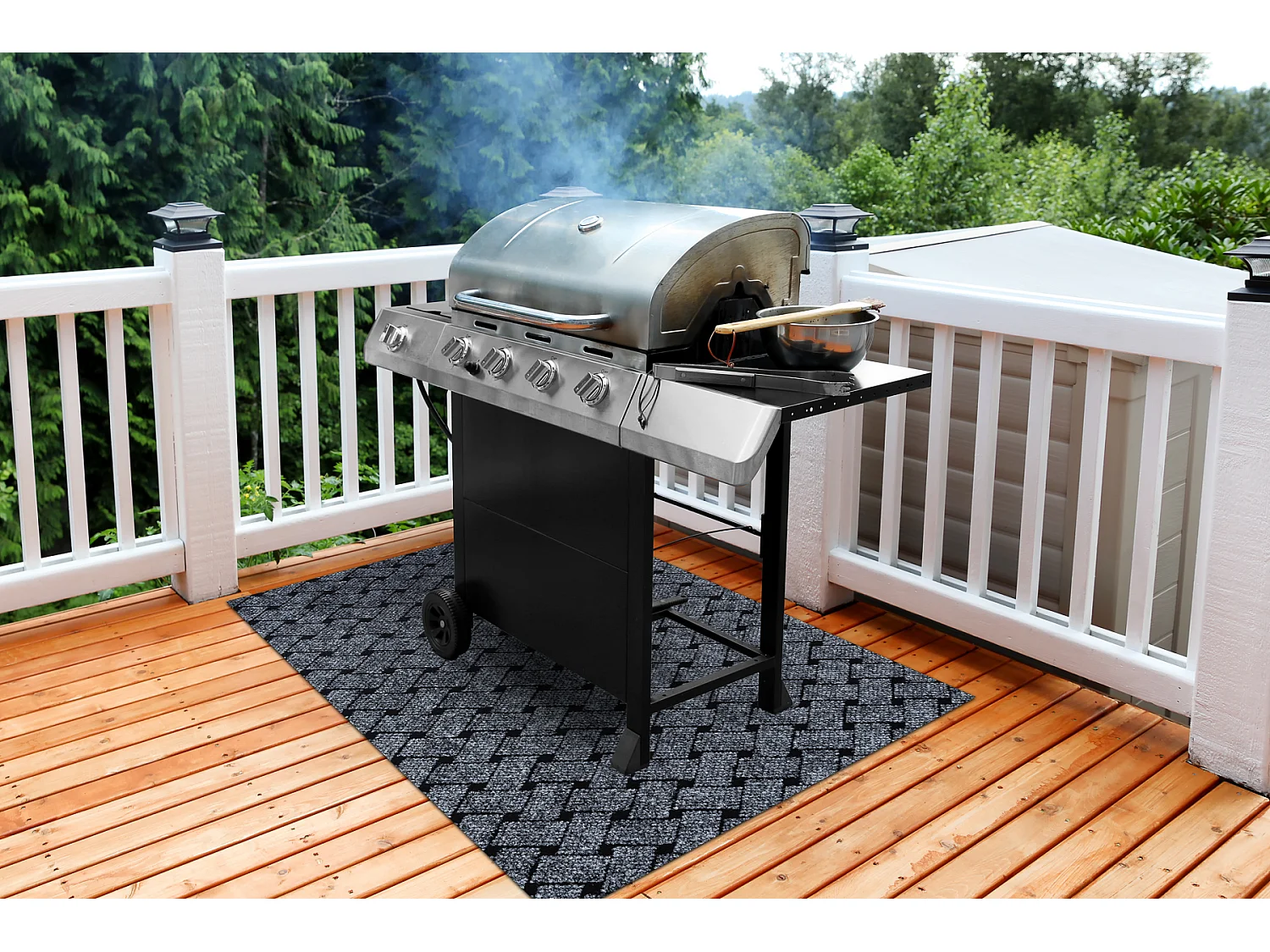 VECTRA 902 beschermende grillmat voor terras, buiten - grijskleuring 100x120 cm