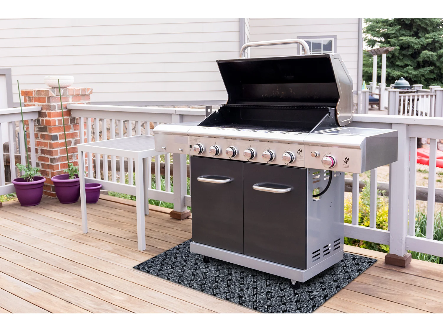 Tapis de protection pour barbecue VECTRA 902 pour terrasse, extérieur 100x120 cm