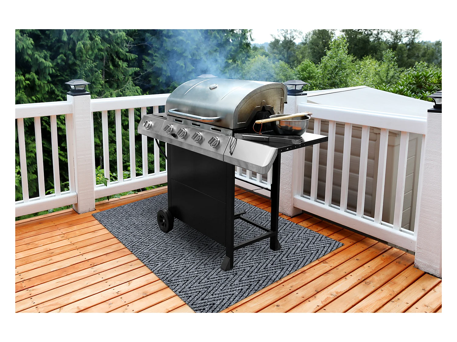 Tapis de protection pour barbecue MAGNUS 2954 pour terrasse, extérieu 140x200 cm