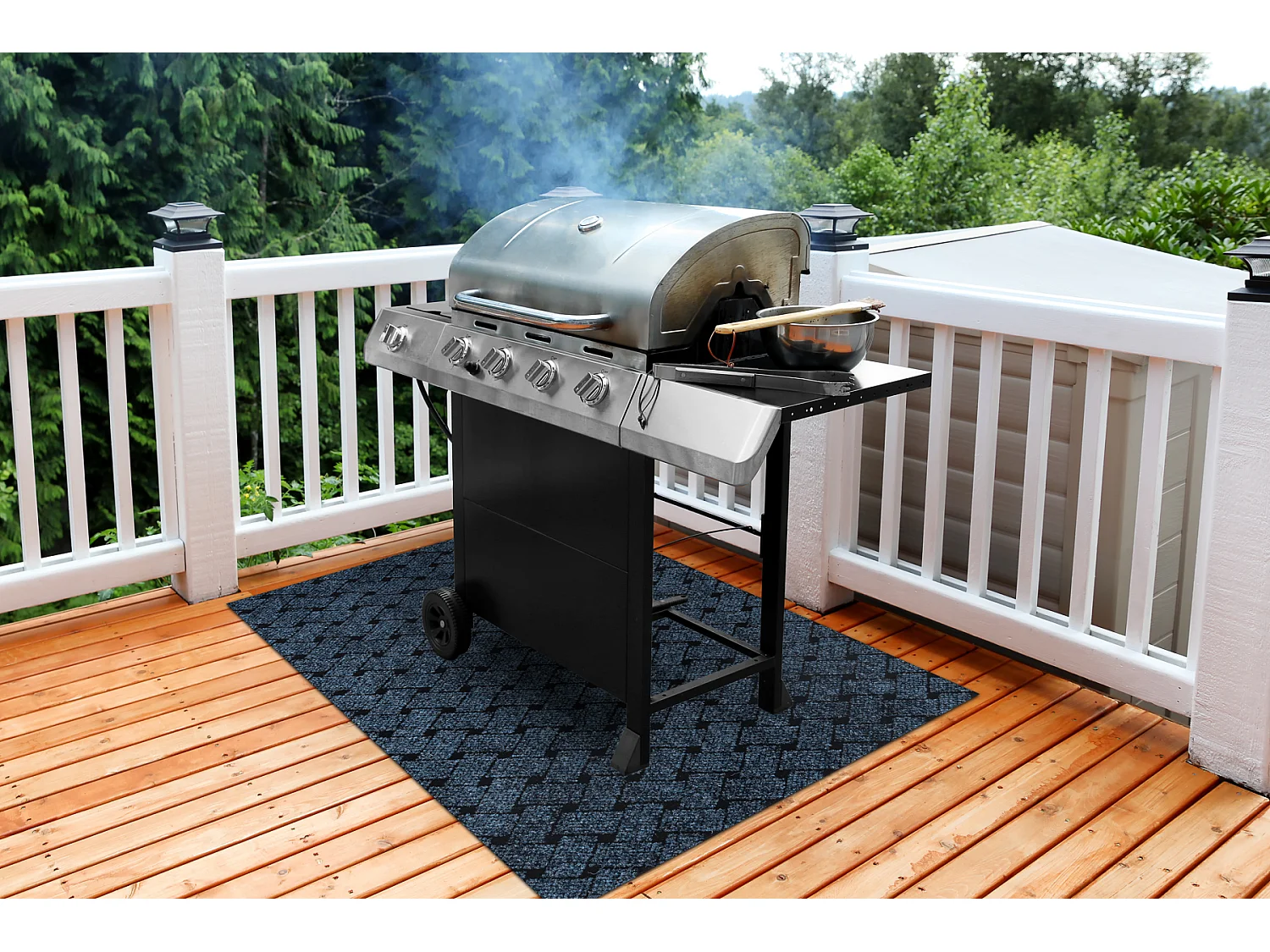 Tapis de protection pour barbecue VECTRA 800 pour terrasse, extérieur 100x180 cm