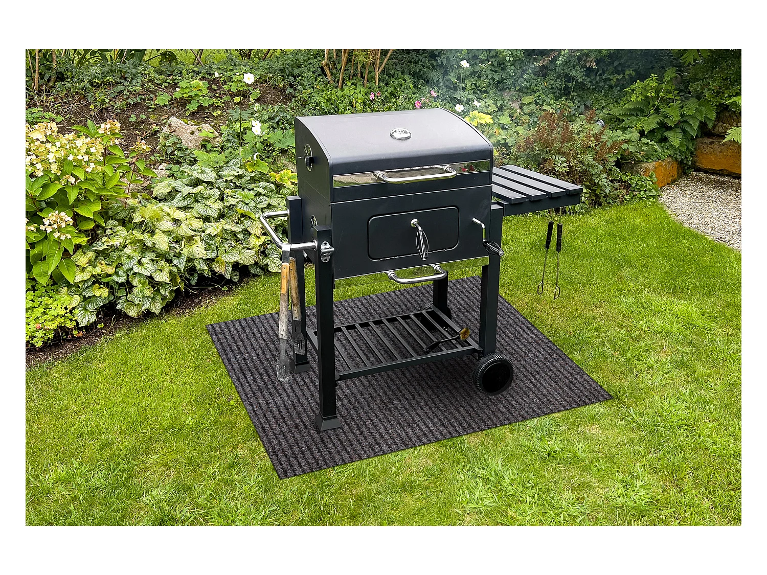 Beschermende grillmat GIN 1206 voor het terras, buiten - helder bruin 100x200 cm