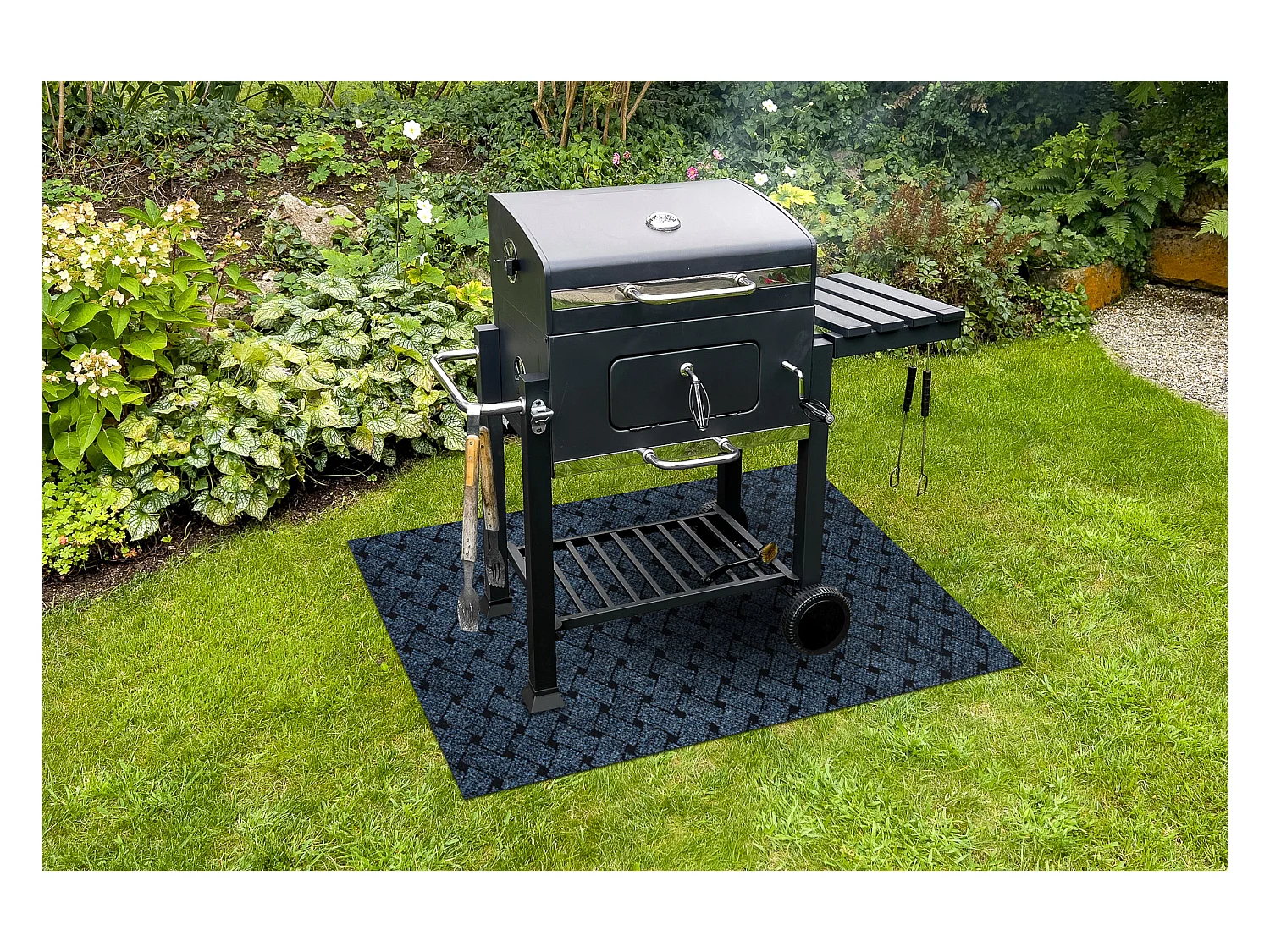 VECTRA 800 beschermende grillmat voor terras, buiten - blauw 150x200 cm