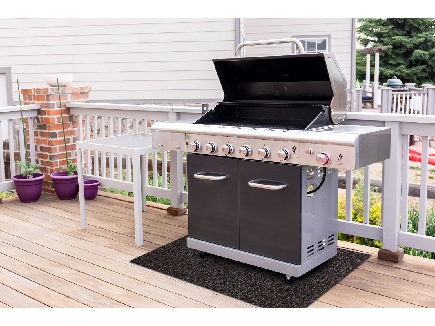 Grillschutzmatte GIN 7053 für die Terrasse, draussen - braun 80x200 cm