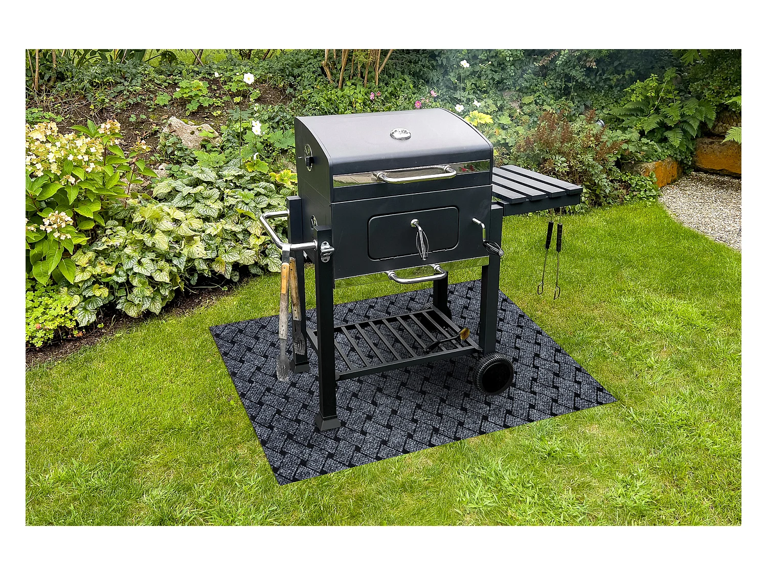 Tapis de protection pour barbecue VECTRA 902 pour terrasse, extérieur 100x150 cm