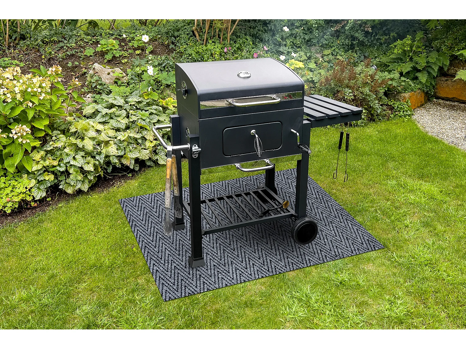 MAGNUS 2954 beschermende grillmat voor terras, buiten - grijskleuring 100x180 cm