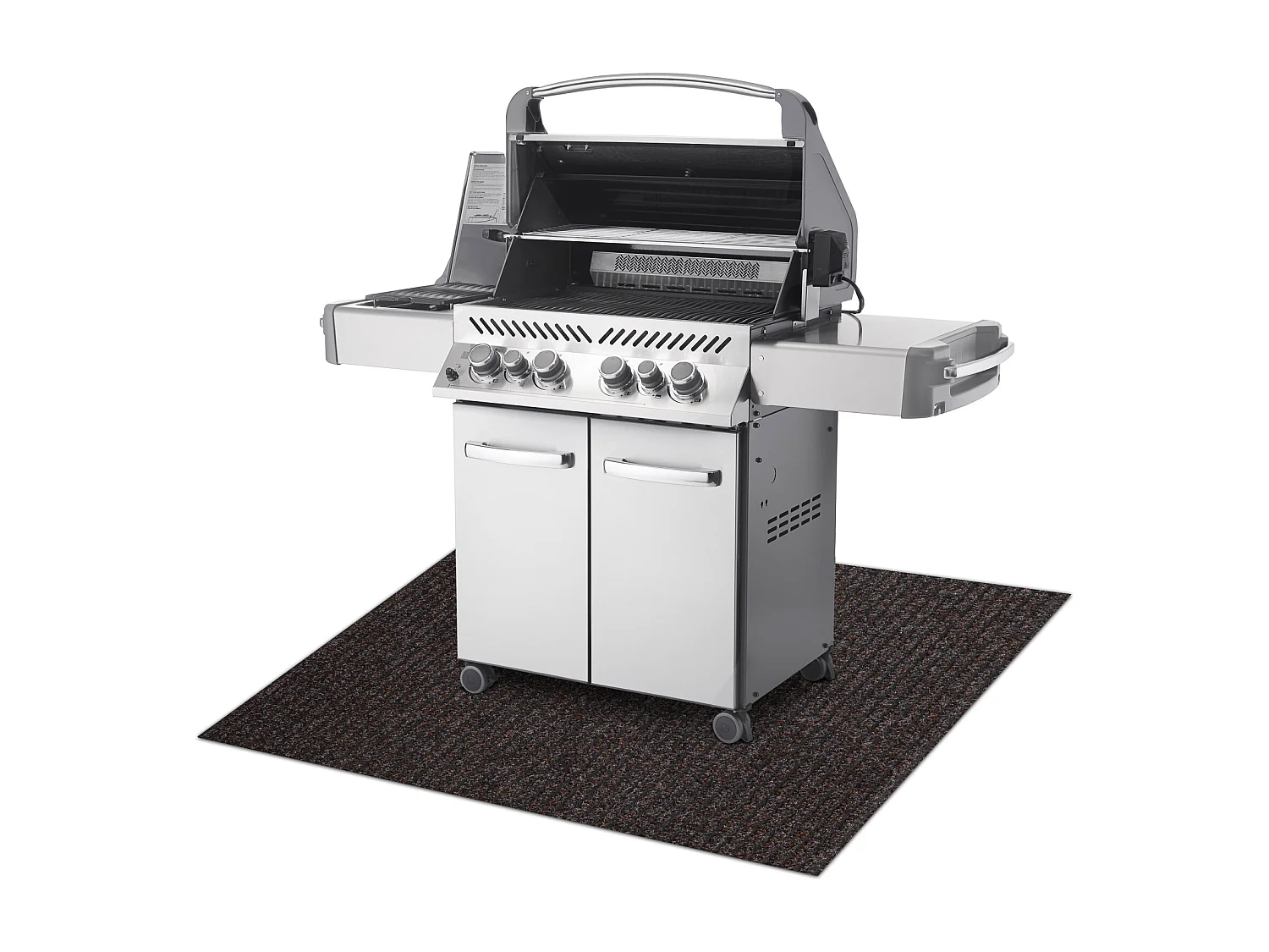 Beschermende grillmat GIN 7053 voor het terras, buiten - bruin 120x150 cm