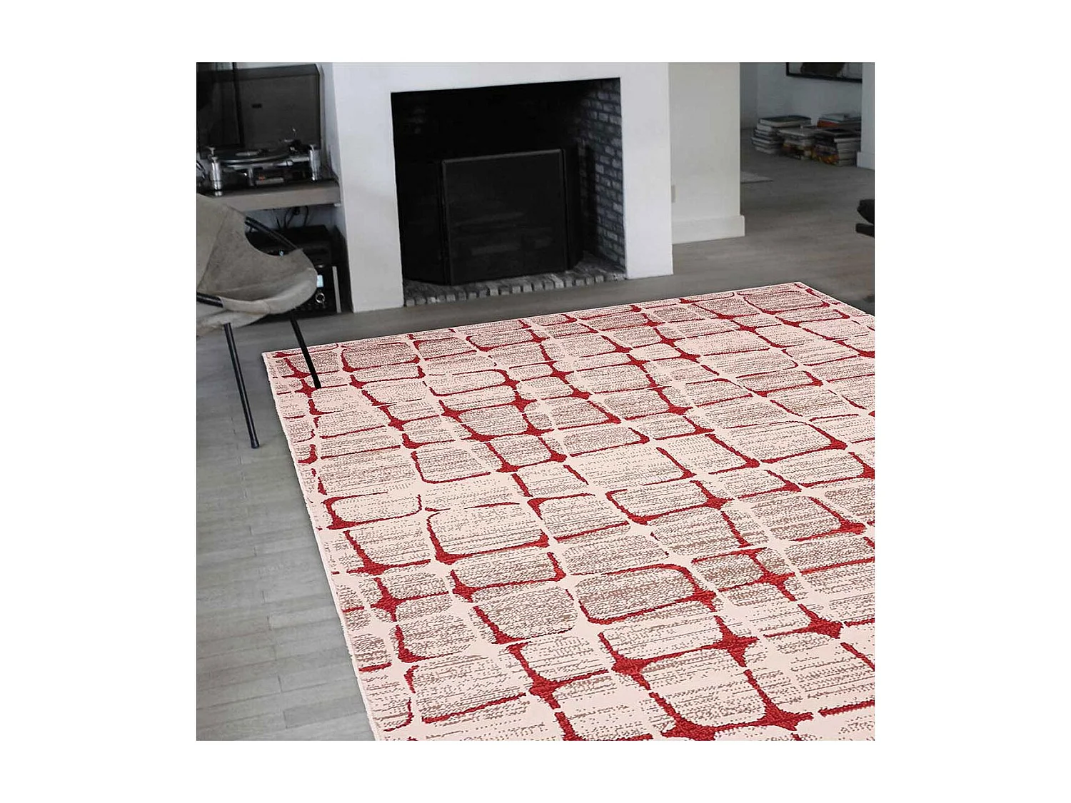 tapis chambre 60x110 tissé beige rectangle motif géométrique LYN49 SOFIA