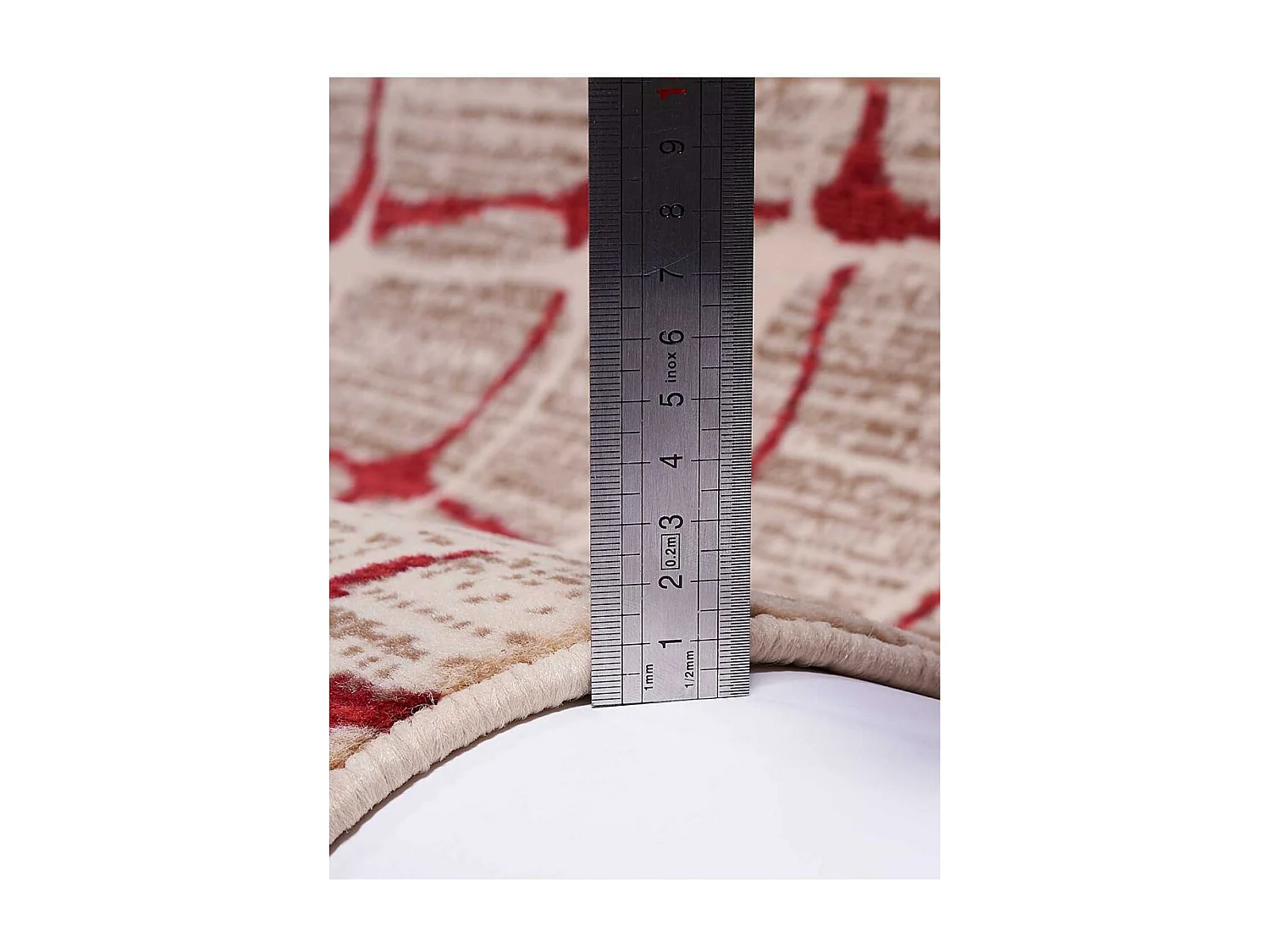 tapis chambre 60x110 tissé beige rectangle motif géométrique LYN49 SOFIA