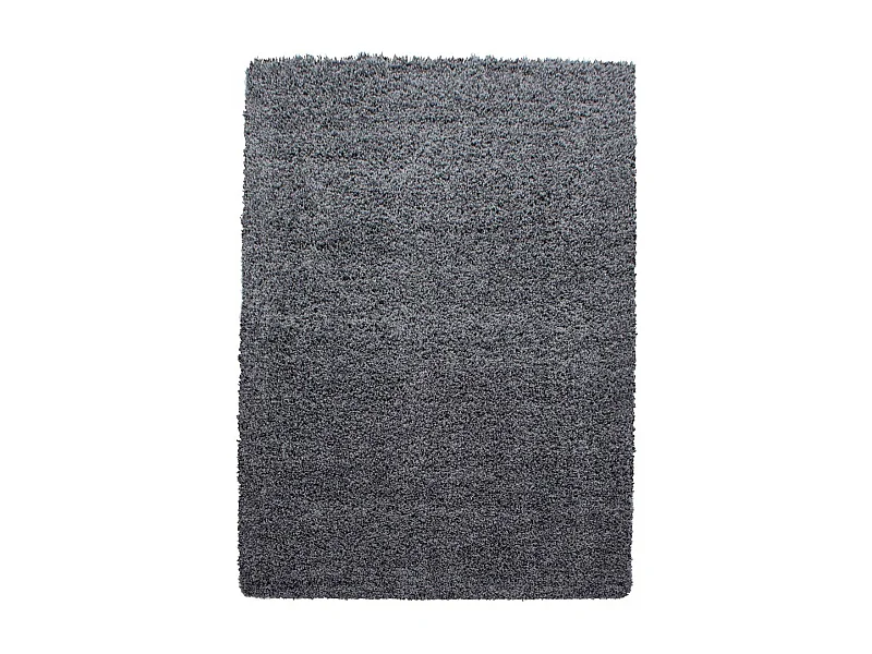 Tapis poils longs shaggy 140x200 rectangle tissé gris motif uni UNI L