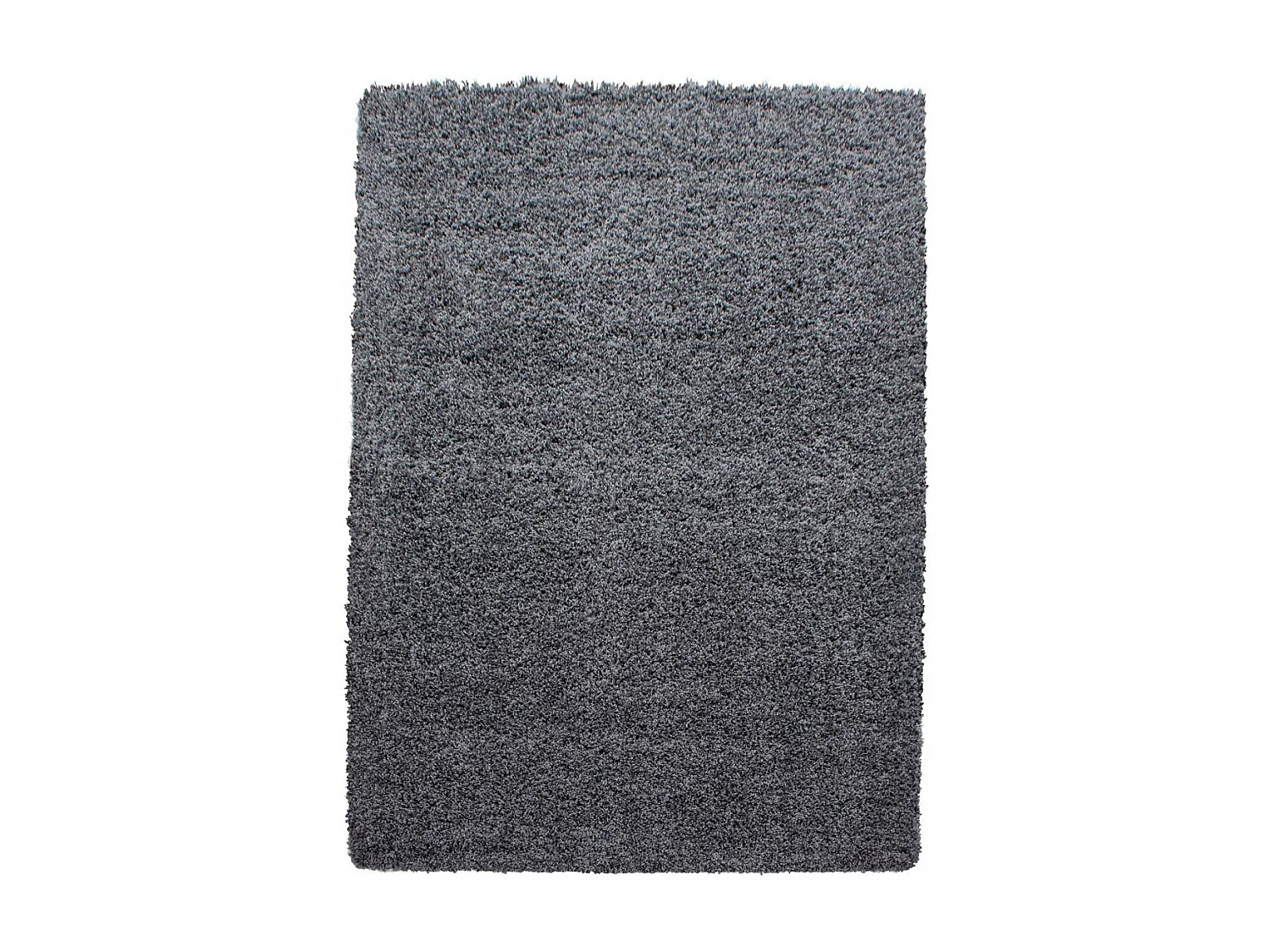 Tapis poils longs shaggy 140x200 rectangle tissé gris motif uni UNI L